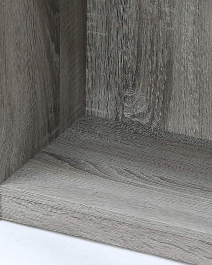 Furinno Basic 3-Tier Bookcase Storage Shelves, French Oak Grey - LeafyLoom