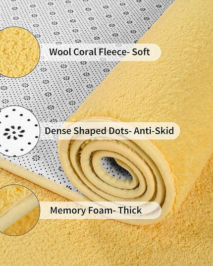 Area Rugs for Bedroom Living Room, 6x9 Yellow Super Soft Comfy Thickened Memory-Foam Indoor Carpets, Modern Aesthetic Minimalist Carpet for Boys Girls Adults Apartment Nursery Home Décor - LeafyLoom