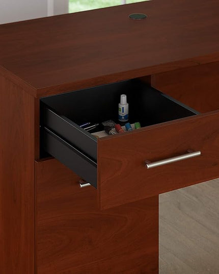 Bush Furniture Somerset 72W Office Desk with Drawers in Hansen Cherry - LeafyLoom