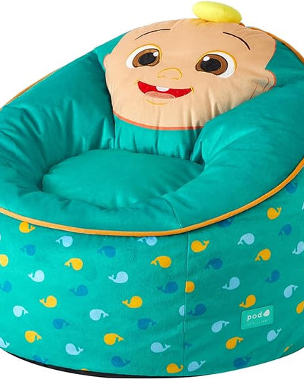 Idea Nuova Cocomelon Hillside by pod Kids Plush Bean Bag Chair, 24"x24"x25,Ages 3+ - LeafyLoom