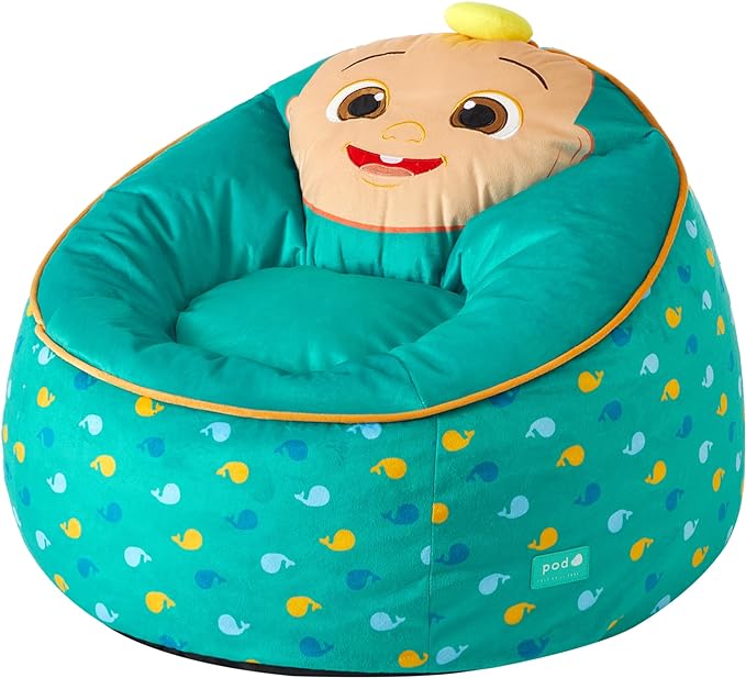 Idea Nuova Cocomelon Hillside by pod Kids Plush Bean Bag Chair, 24"x24"x25,Ages 3+ - LeafyLoom