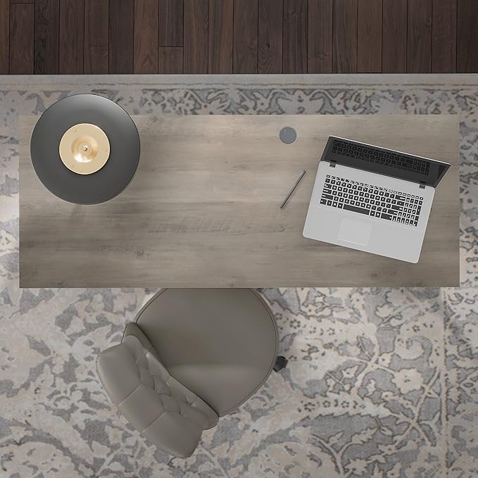 Bush Furniture Coliseum Designer Desk with Storage, Home Office Computer, 60W, Driftwood Gray - LeafyLoom