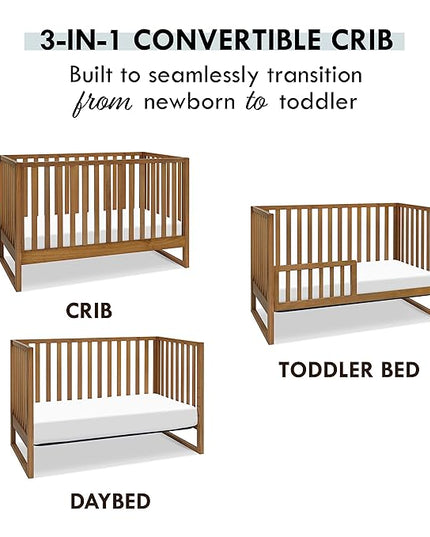 Davinci Hunter 3-in-1 Convertible Crib, Chestnut, Easy Assemble, Greenguard Gold Certified - LeafyLoom