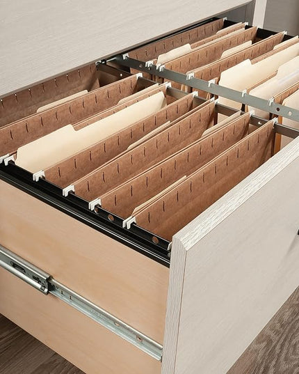 Sauder Summit Station 2-Drawer Lateral File Cabinet, L: 33.86" x W: 20.87" x H: 29.02", Glacier Oak - LeafyLoom