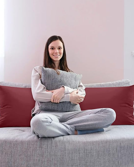 Utopia Bedding Full Body Pillow for Adults (Burgundy, 20 x 54 Inch, Pack of 06) Long Pillow for Sleeping, Large Pillow Insert for Side Sleepers - LeafyLoom