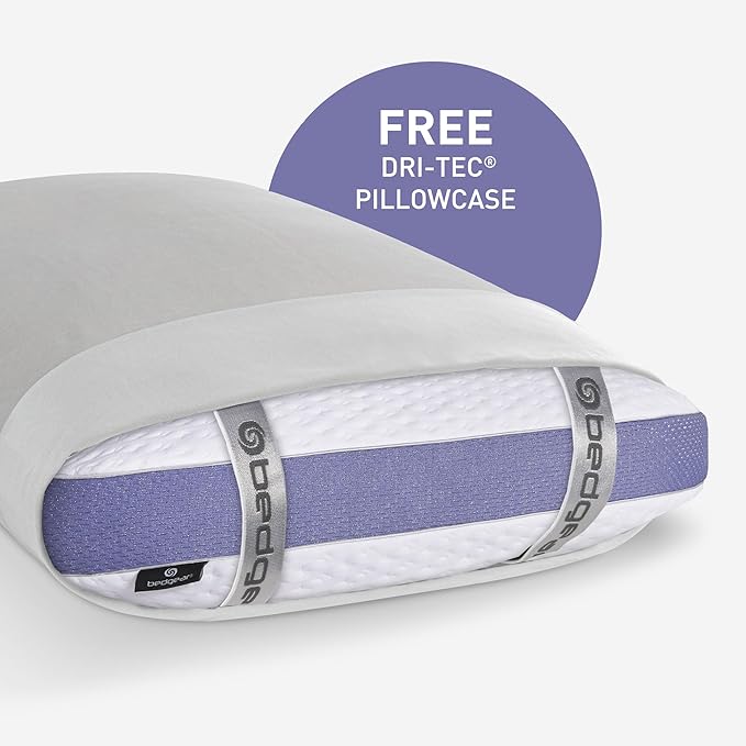 Bedgear Balance 3.X Cuddle Curve Performance Pillow – Firm Pillow – Neutral/Warm Sleepers – Moisture Wicking Pillow with Hypoallergenic, Washable, Removable Cover - LeafyLoom
