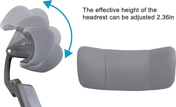 BOLISS 400lbs Ergonomic Mesh Office Chair, High Back Desk Chair - Adjustable Headrest with Flip-Up Arms, Tilt Function, Lumbar Support and Swivel Computer Task Chair-Grey - LeafyLoom