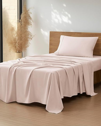 UGG 20928 Alahna Twin XL Bed Sheets and Pillowcases 3-Piece Set Sleep in Luxury Machine Washable Deep Pockets Wrinkle-Resistant Breathable Cozy Comfort Silky Cooling Sheets, Twin XL, Shell - LeafyLoom