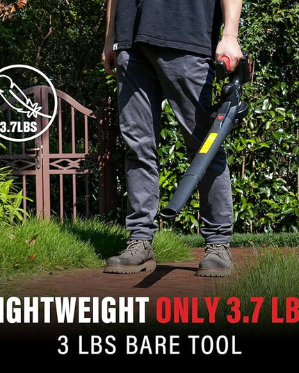 MZK Cordless Leaf Blower,20V Battery Powered Leaf Blower for Lawn Care, Electric Lightweight Mini Leaf Blower(2 * 2Ah Battery & Charger Included) - LeafyLoom