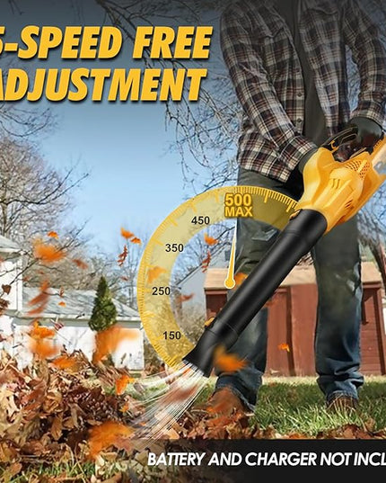 Leaf Blower Cordless for DEWALT 20V Max Battery (No Battery), Electric Leaf Blower Cordless with 5 Speed Modes, Battery Powered Leaf Blowers - LeafyLoom