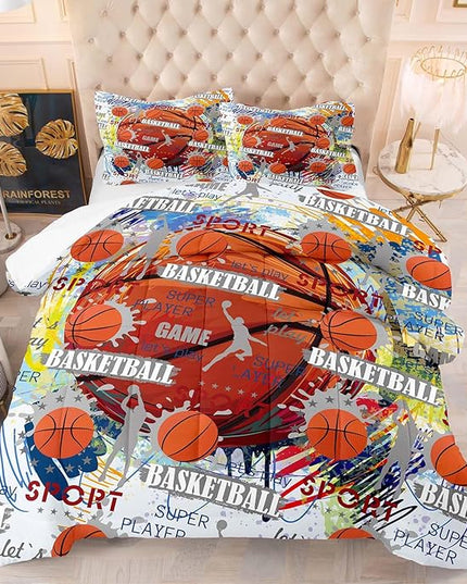 Tailor Shop Basketball Comforter Sets Queen Size, Basketball Bedding Sets for Kids Boys Teens,Sport Comforter Sets with 1 Comforter 2 Pillowcases…… - LeafyLoom