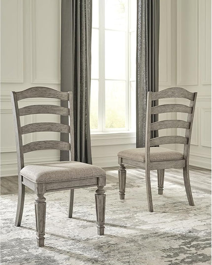 Signature Design by Ashley Lodenbay Classic Farmhouse Weathered Dining Chair, Set of 2, Antique Gray - LeafyLoom