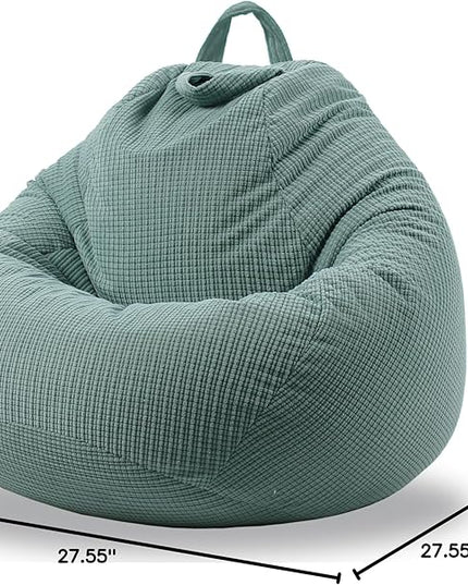 Stuffed Animal Storage Bean Bag Chair Cover (No Filler) Washable Ultra Soft Corduroy Bean Bag Cover for Organizing Plush Toys, Bean Bag for Adults - LeafyLoom