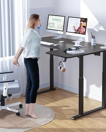 Dripex Standing Desk, 63"/ 71" L Shaped Desk Adjustable Height, Electric Corner Stand Up Desk Large Home Office Desk Computer Workstation, Dual Motor Sit Stand Desk 4 Legs, Super Stable - LeafyLoom