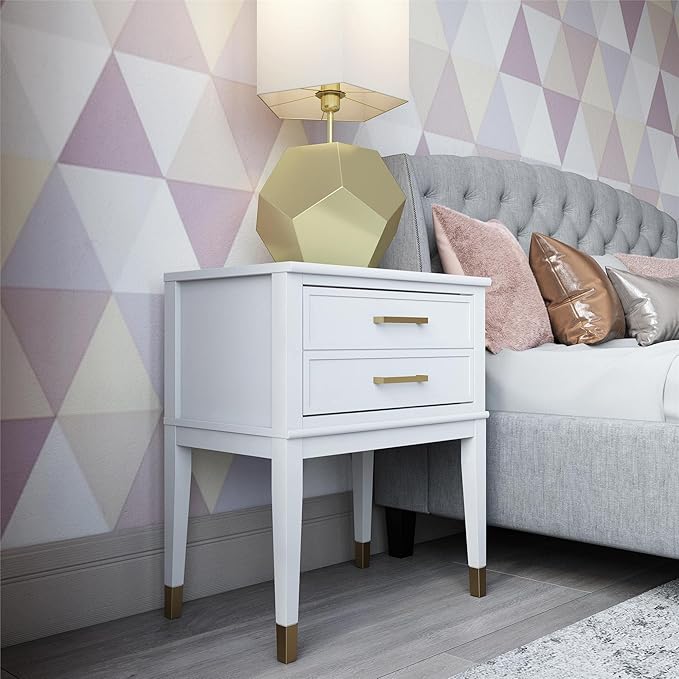 CosmoLiving by Cosmopolitan Westerleigh End Table, White - LeafyLoom