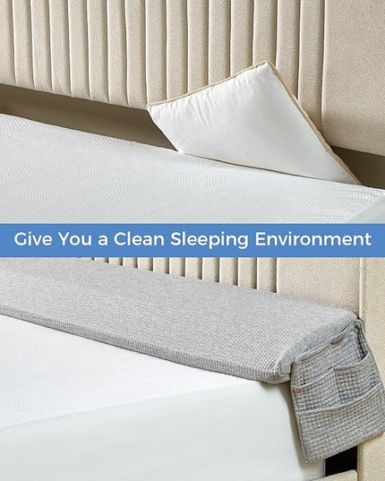 TINA'S HOME Bed Wedge Pillow for Headboard, Adjustable Mattress Gap Filler (0-8"), Headboard Pillow Bed Gap Filler Queen (60"x10"x6") - LeafyLoom