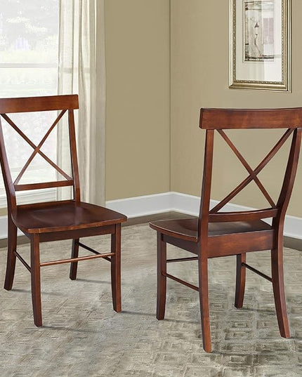 International Concepts X-Back Chair, Espresso - LeafyLoom