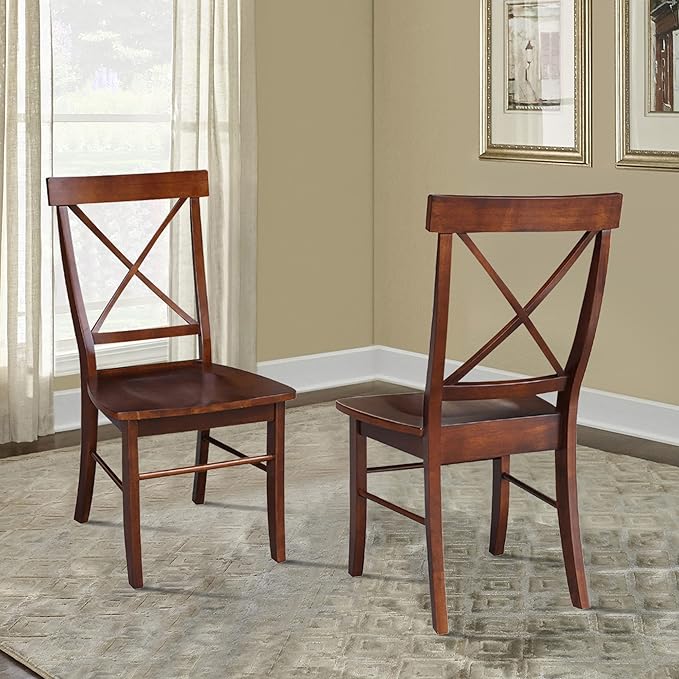 International Concepts X-Back Chair, Espresso - LeafyLoom