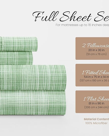 Linen Market 4 Piece Full Bedding Sheet Set (Forest Thatch) - Sleep Better Than Ever with These Ultra-Soft & Cooling Bed Sheets for Your Full Size Bed - Deep Pocket Fits 16" Mattress - LeafyLoom