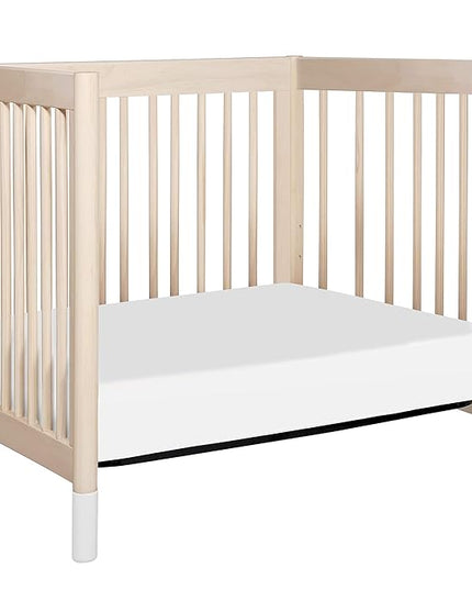 Babyletto Gelato 4-in-1 Convertible Mini Crib in Washed Natural and White, Greenguard Gold Certified - LeafyLoom
