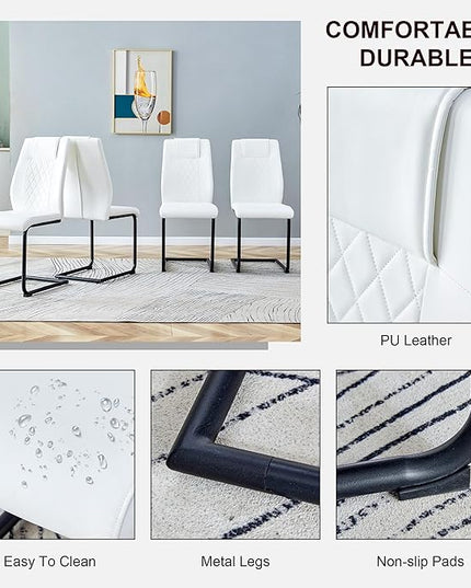 NicBex Haerin-SD-00319-LWJ Dining Chairs, 16"x19"x38", White - LeafyLoom