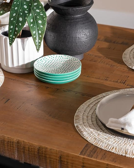 Walker Edison Andre Modern Solid Wood Dining Table, 72 Inch, Rustic Oak - LeafyLoom