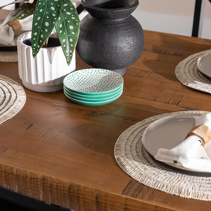 Walker Edison Andre Modern Solid Wood Dining Table, 72 Inch, Rustic Oak - LeafyLoom