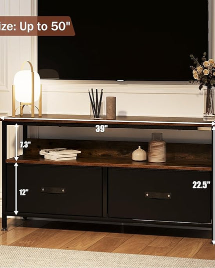 IDEALHOUSE Dresser TV Stand 50 Inch Entertainment Center with Storage TV Stand for Bedroom Small TV Stand Dresser with Drawers and Shelves, TV & Media Console Table Furniture for Living Room, Brown - LeafyLoom