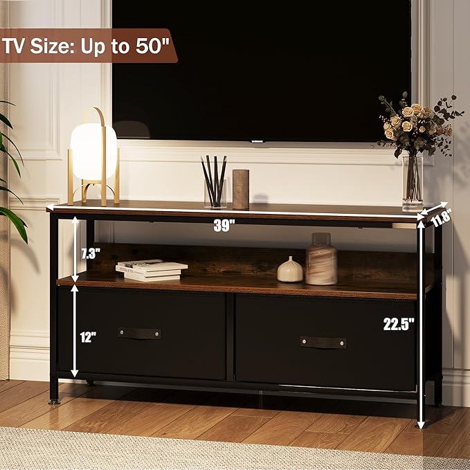 IDEALHOUSE Dresser TV Stand 50 Inch Entertainment Center with Storage TV Stand for Bedroom Small TV Stand Dresser with Drawers and Shelves, TV & Media Console Table Furniture for Living Room, Brown - LeafyLoom
