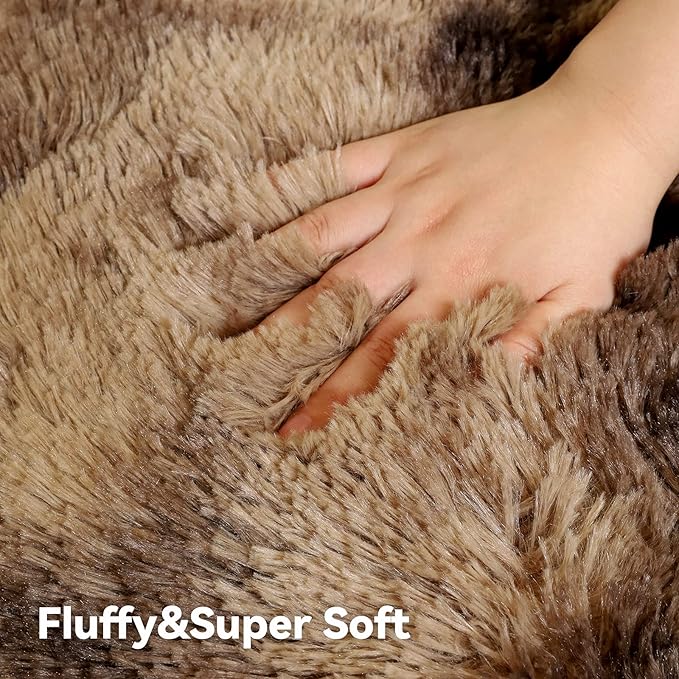 YOBATH Shag Area Rugs for Living Room Bedroom - Fluffy Rugs 6x9 Coffee Rug, Shaggy Rug for Girls Boys Living Room Rugs, Fuzzy Carpet for Nursery Dorm - LeafyLoom