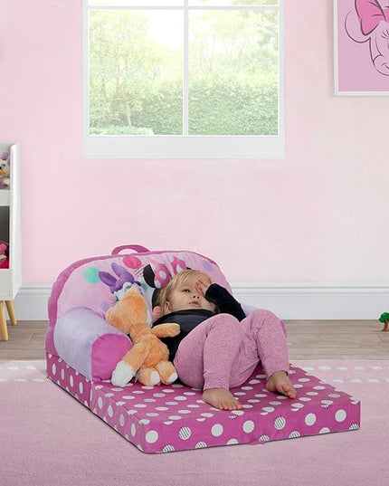 Delta Children Cozee Buddy Flip-Out Kids Chair, Minnie Mouse - LeafyLoom