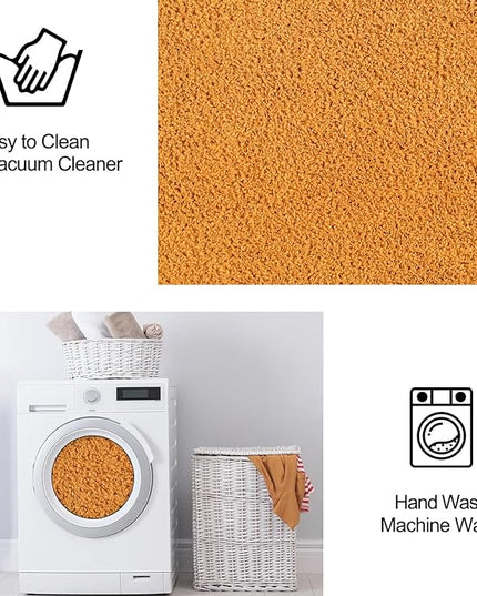 Area Rugs for Bedroom Living Room, 4x6 Orange Super Soft Comfy Thickened Memory-Foam Indoor Carpets, Modern Aesthetic Minimalist Carpet for Boys Girls Adults Apartment Nursery Home Décor - LeafyLoom