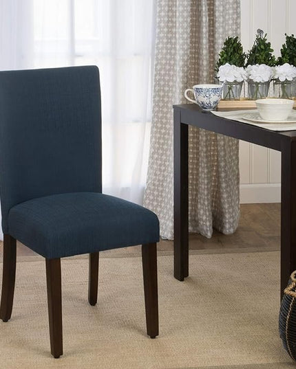 HomePop Parsons Classic Upholstered Accent Dining Chair, Single Pack, Dark Blue - LeafyLoom