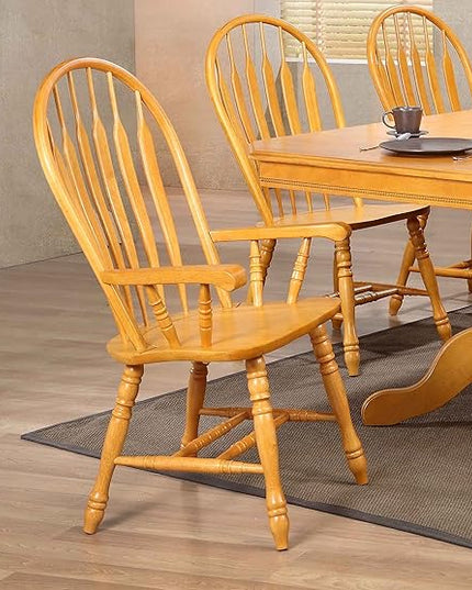 Sunset Trading Comfort Dining Arm Chair, 41", Light Oak - LeafyLoom