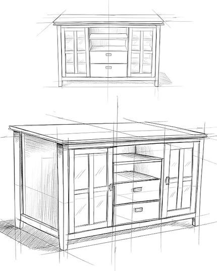SIMPLIHOME Artisan SOLID WOOD Universal TV Media Stand, 53 inch Wide, Transitional, Living Room Entertainment Center with Storage, for Flat Screen TVs up to 60 inches in Farmhouse Grey - LeafyLoom