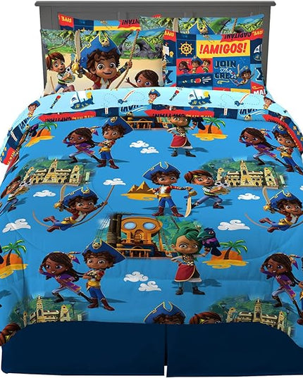 Franco Kids Bedding Super Soft Comforter and Sheet Set with Sham, 7 Piece Full Size, Santiago Of The Seas - LeafyLoom