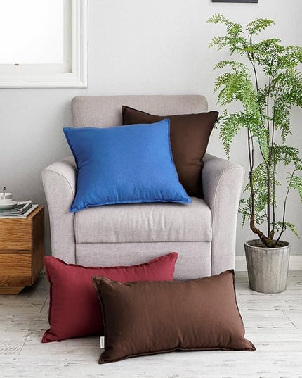 Jeanerlor Set of 2 Decorative Cotton Linen Chair Throw Pillow Case, Sofa Durable Classy, Comfortable Cushion Cover for Living Room Car 26"x26"(65 x 65cm), Brown - LeafyLoom