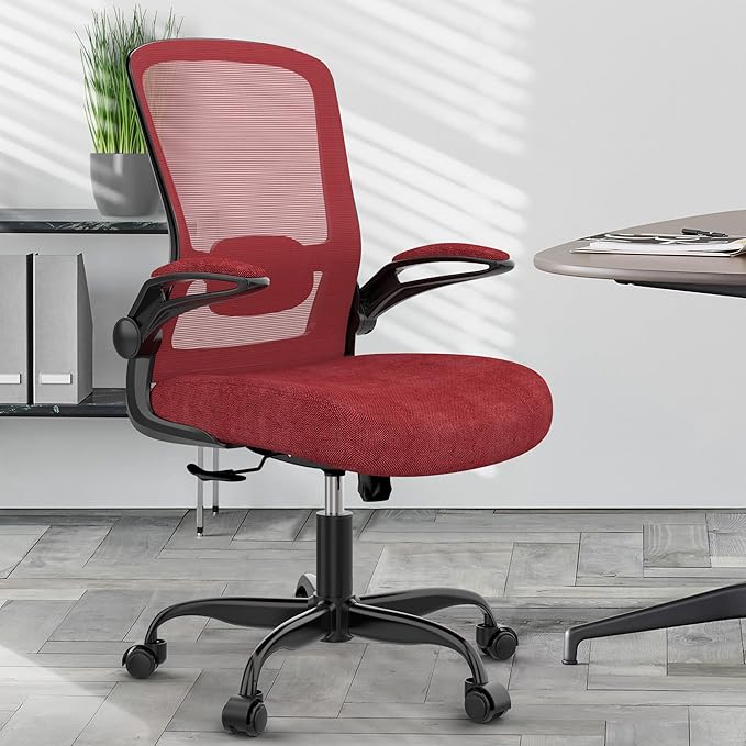 Office Chair, Ergonomic Desk Chair with Adjustable Lumbar Support, High Back Mesh Computer Chair with Flip-up Armrests-BIFMA Passed Task Chairs, Executive Chair for Home Office - LeafyLoom