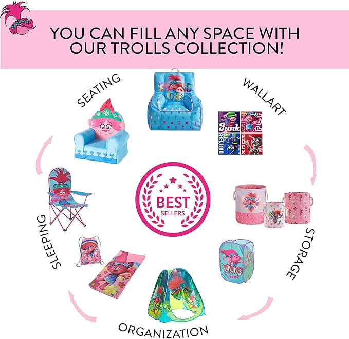 Idea Nuova Trolls Plush Shade Table Lamp - LeafyLoom