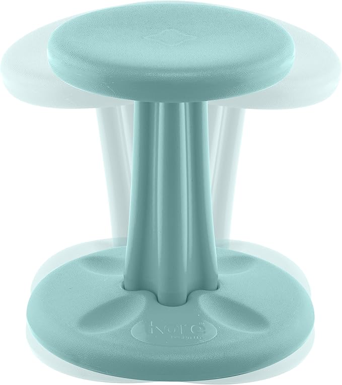 Kore Kids Wobble Chair - Flexible Seating Stool for Classroom & Elementary School, ADD/ADHD - Made in The USA - Age 6-7, Grade 1-2, Teal (14in) - LeafyLoom