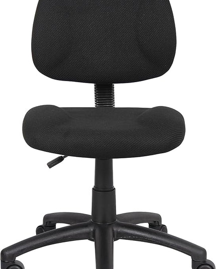 Boss Office Products Nylon Black Boss Office Deluxe Posture Chair, 25" W x 25" D x 35-40" H - LeafyLoom