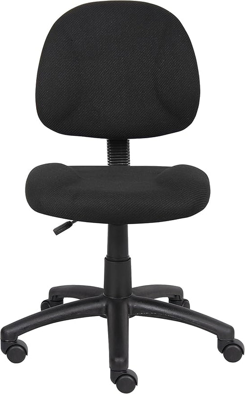 Boss Office Products Nylon Black Boss Office Deluxe Posture Chair, 25" W x 25" D x 35-40" H - LeafyLoom