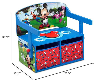 Delta Children Kids Convertible Activity Bench - Greenguard Gold Certified, Disney Mickey Mouse - LeafyLoom