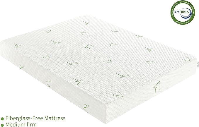 Queen Mattress, 8 Inch Memory Foam Mattress with Breathable Bamboo Cover, Medium Firm Gel Mattress for Bunk Bed, Trundle Bed, CertiPUR-US Certified - LeafyLoom