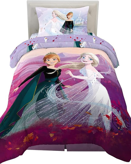 Disney Frozen 2 Kids Bedding Super Soft Comforter And Sheet Set, 4 Piece Twin Size, "Official" Disney Product By Franco - LeafyLoom