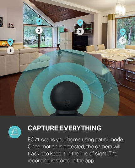 Kasa Smart Indoor Pan-Tilt Home Security Camera, 1080p HD Dog Camera w/Night Vision, Motion Detection for Baby & Pet Monitor, Cloud & SD Card Storage, Works w/ Alexa & Google Home, 2.4G WiFi (EC71) KasaSmartbyTP-Link