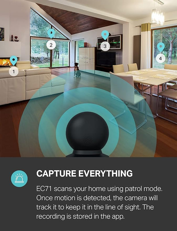 Kasa Smart Indoor Pan-Tilt Home Security Camera, 1080p HD Dog Camera w/Night Vision, Motion Detection for Baby & Pet Monitor, Cloud & SD Card Storage, Works w/ Alexa & Google Home, 2.4G WiFi (EC71) KasaSmartbyTP-Link