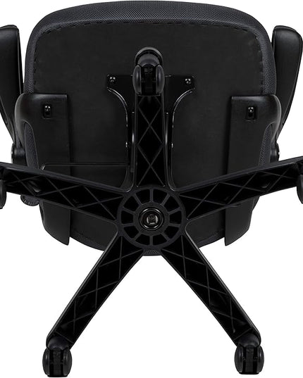 Flash Furniture Porter High-Back Swivel Office Chair with Adjustable Lumbar Support and Seat Height, Ergonomic Mesh Desk Chair with Flip-Up Armrests, Black - LeafyLoom