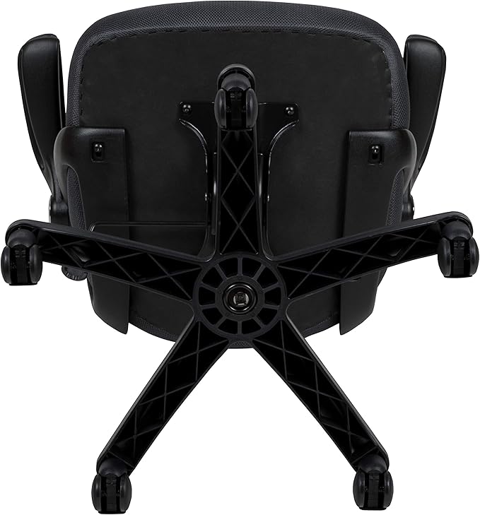 Flash Furniture Porter High-Back Swivel Office Chair with Adjustable Lumbar Support and Seat Height, Ergonomic Mesh Desk Chair with Flip-Up Armrests, Black - LeafyLoom
