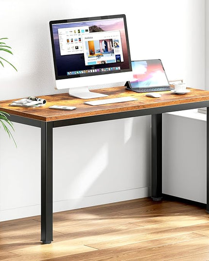 DlandHome 47inches Computer Desk Home Office Table Writing Desk Study Table Gaming Desk Worstation, Retro - LeafyLoom